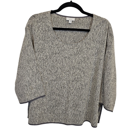 Purejill SP Linen Blend Stretchy Pullover Top 3/4 Sleeve - Picture 1 of 7